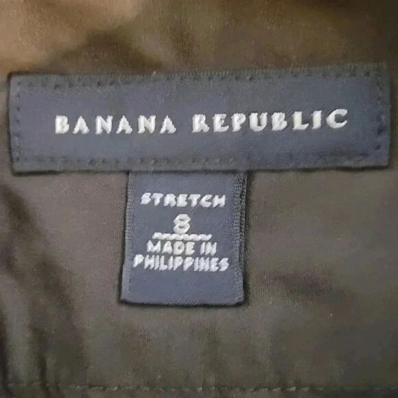 Banana Republic Women's Dark Brown Cotton/Spandex Straight Skirt w Tie Front EUC - Picture 7 of 7